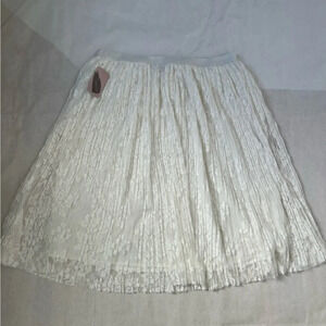 Forever 21 Lace Lined Skirt Elastic Waist Layered White  Size XL NWT